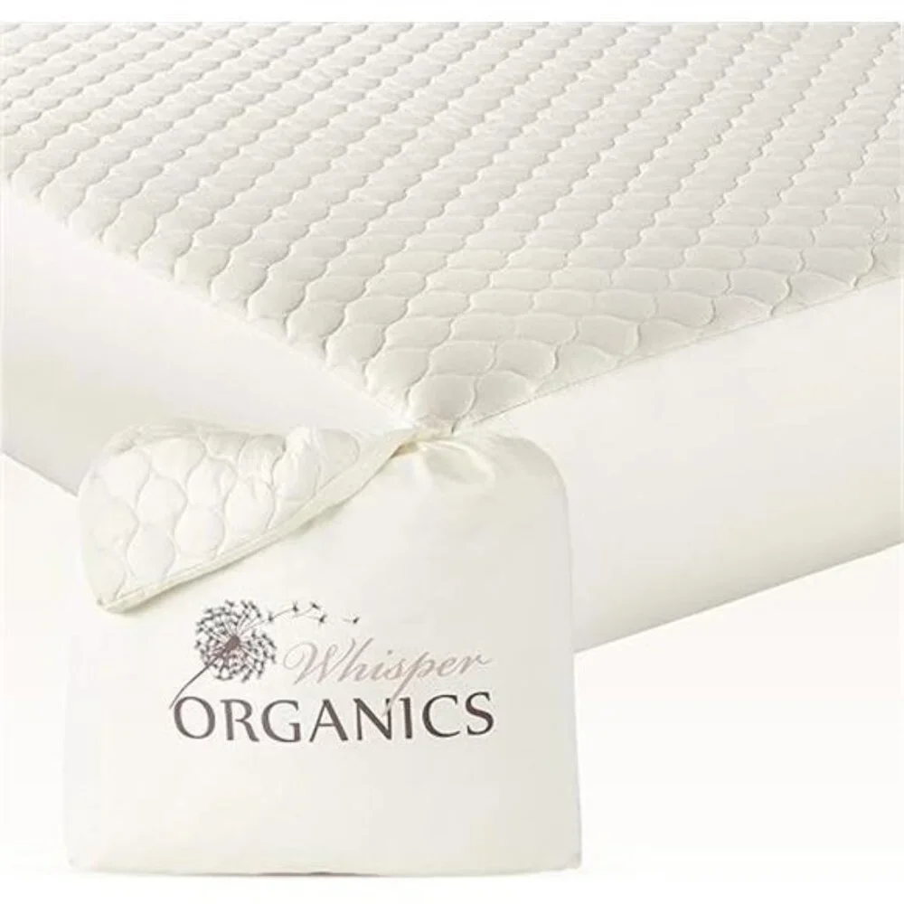 100% Cotton Organic Mattress Pad - Breathable, Cooling, Not Waterproof Mattress
